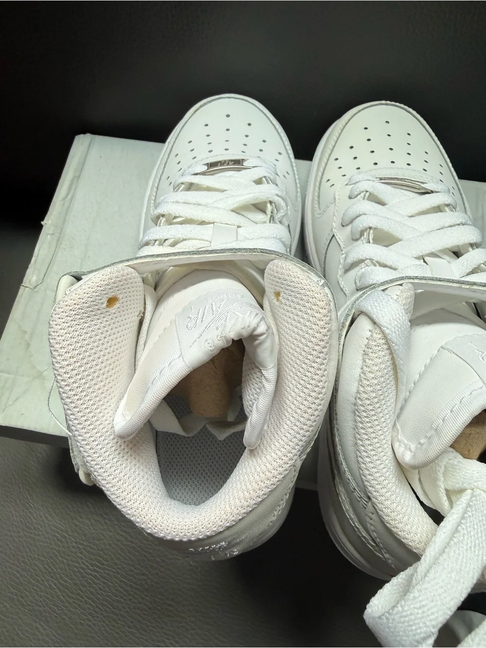 Nike Air Force MID (GS) Sneakers 314195 113 White/White/White Kids Size 3.5Y New